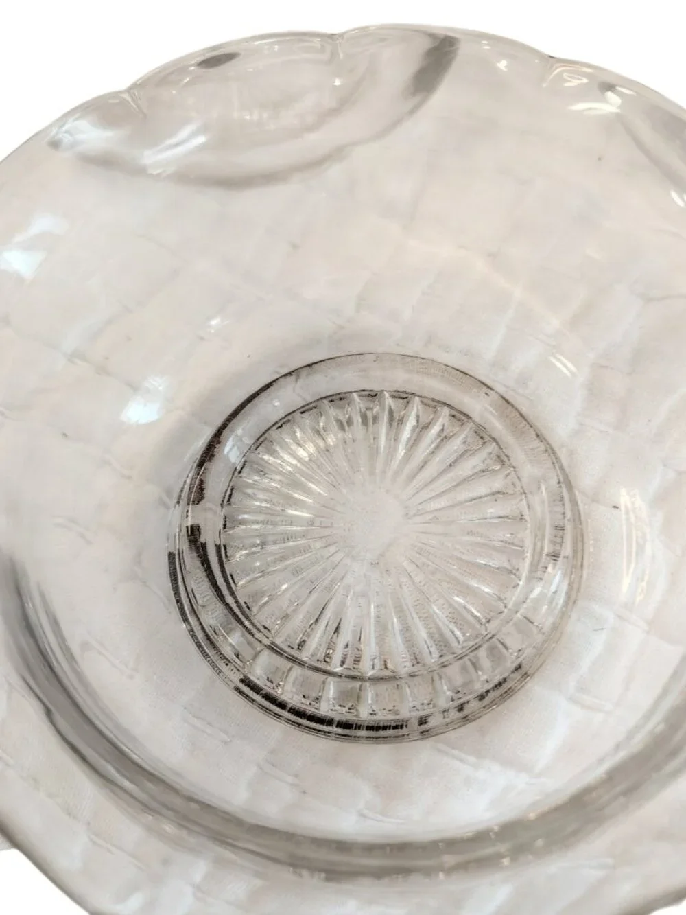 Vintage Jeannette Glass Co Iris / Herringbone Clear Depression-era Berry / Fruit